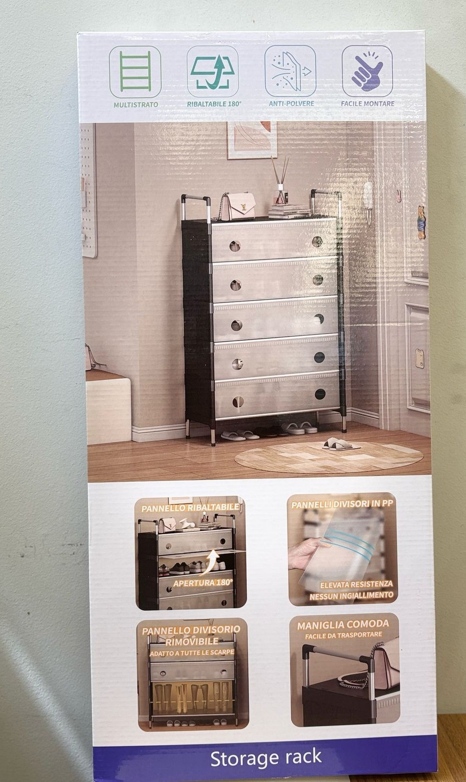 Zapatero 6 niveles con cubierta